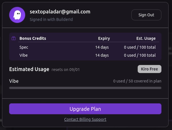 Account verification screen